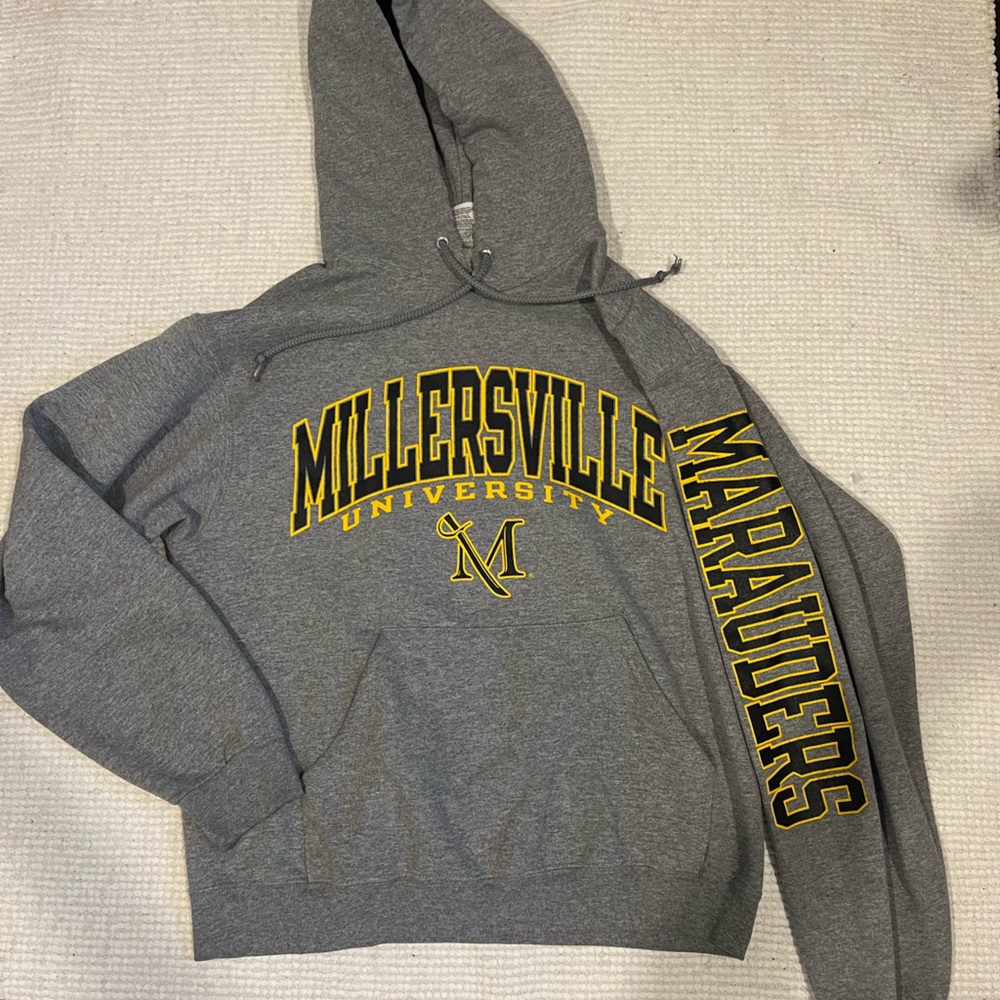 Millersville University grey sweatshirt hoodie circa 2015